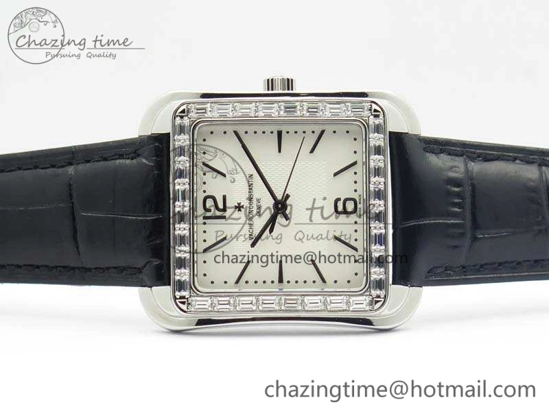 Historiques 86300 SS GSF 1:1 Best Edition White Dial Diam Bezel On Leather Strap MIYOTA9015