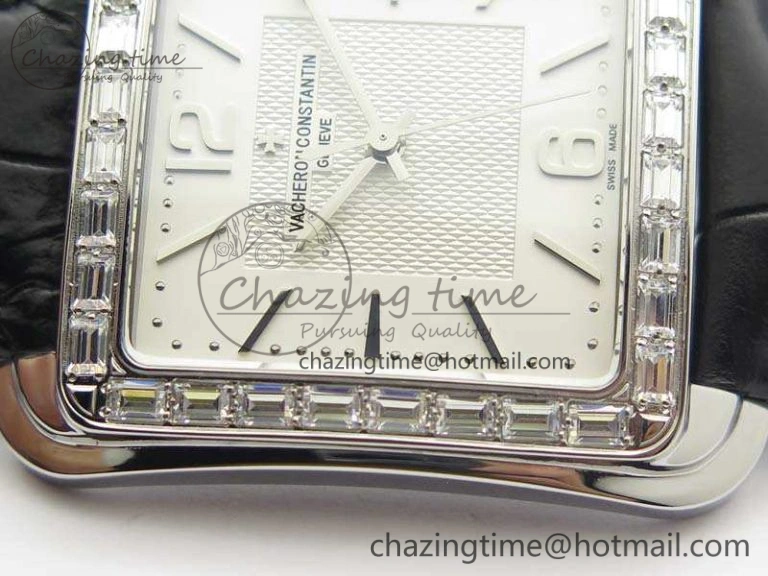 Historiques 86300 SS GSF 1:1 Best Edition White Dial Diam Bezel On Leather Strap MIYOTA9015