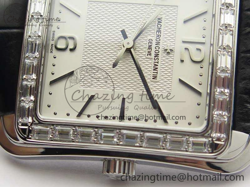 Historiques 86300 SS GSF 1:1 Best Edition White Dial Diam Bezel On Leather Strap MIYOTA9015