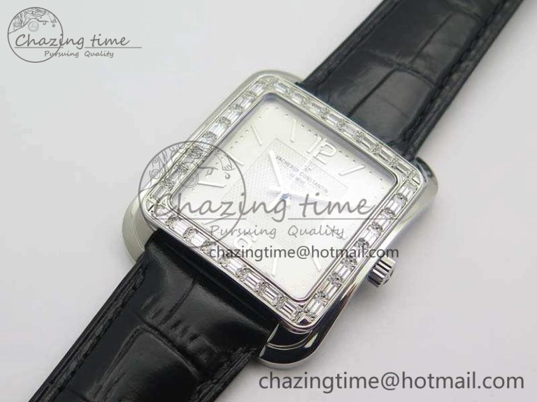 Historiques 86300 SS GSF 1:1 Best Edition White Dial Diam Bezel On Leather Strap MIYOTA9015