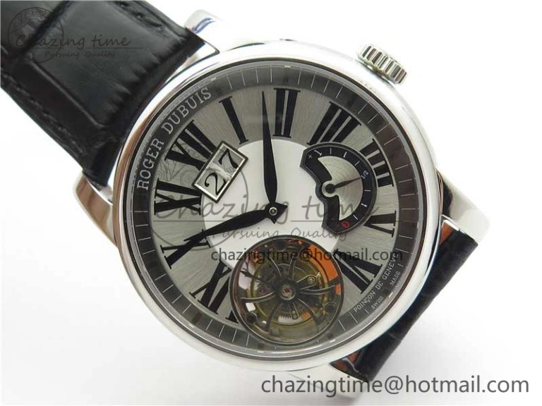 Hommage Flying Tourbillon RDDBHO0568 SS White Dial on Black Leather Strap