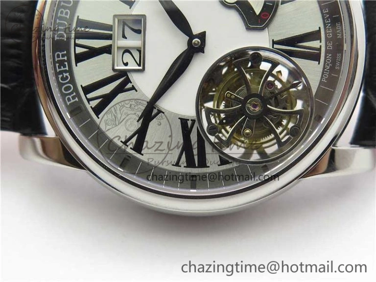 Hommage Flying Tourbillon RDDBHO0568 SS White Dial on Black Leather Strap