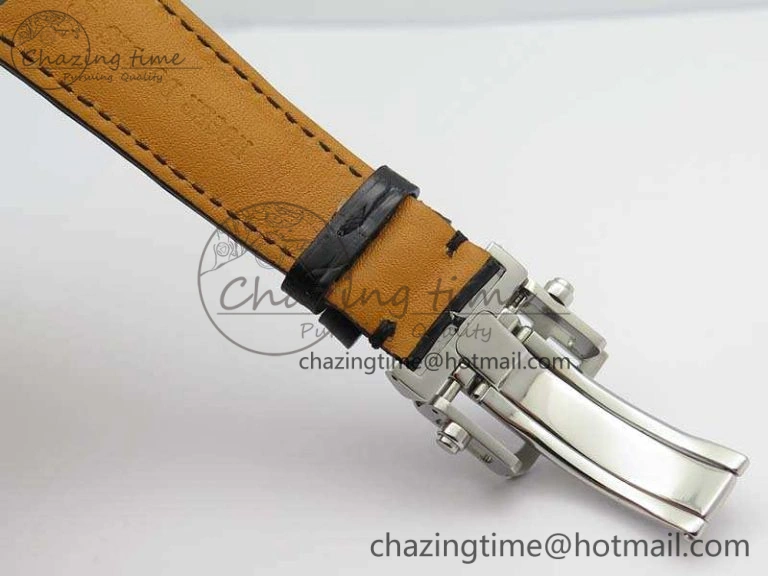 Hommage Rddbho0562 SS JBF Sliver Dial On Black Croco Leather Strap Double Tourbillion