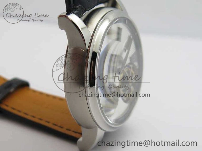 Hommage Rddbho0562 SS JBF Sliver Dial On Black Croco Leather Strap Double Tourbillion