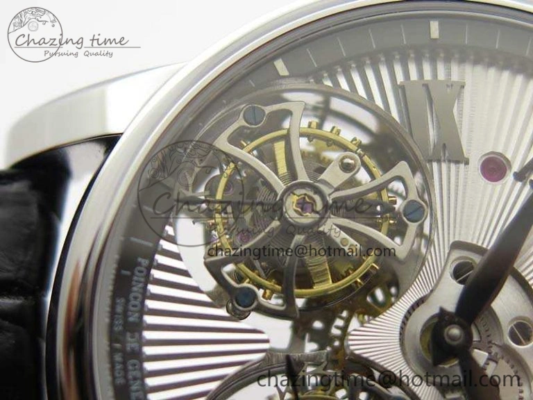 Hommage Rddbho0562 SS JBF Sliver Dial On Black Croco Leather Strap Double Tourbillion