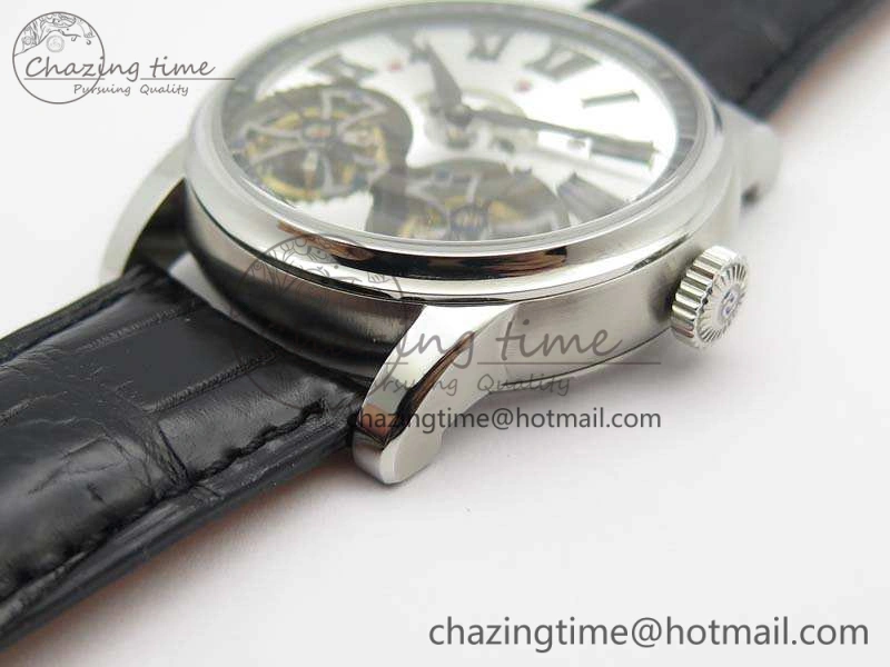 Hommage Rddbho0562 SS JBF Sliver Dial On Black Croco Leather Strap Double Tourbillion