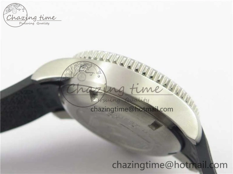 HydroConquest Chrono SS Black Ceramic Bezel OXF Best Edition Black Dial on Black Rubber Strap A7750