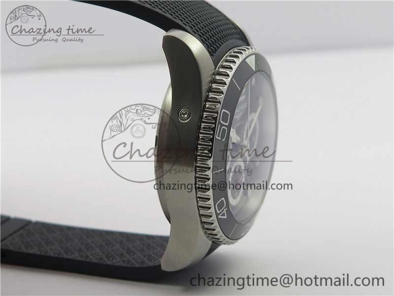 HydroConquest Chrono SS Black Ceramic Bezel OXF Best Edition Black Dial on Black Rubber Strap A7750