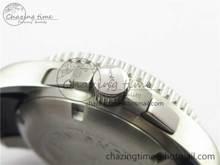 HydroConquest Chrono SS Black Ceramic Bezel OXF Best Edition Black Dial on Black Rubber Strap A7750