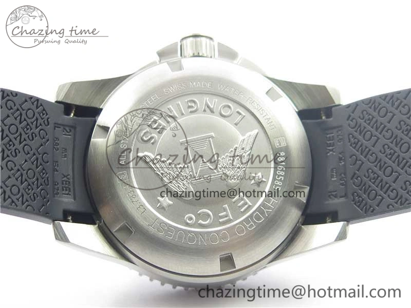 HydroConquest Chrono SS Blue Ceramic Bezel OXF Best Edition Blue Dial on Blue Rubber Strap A7750