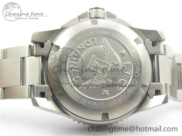 HydroConquest Chrono SS Blue Ceramic Bezel OXF Best Edition Blue Dial on SS Bracelet A7750