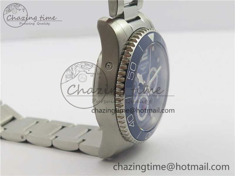 HydroConquest Chrono SS Blue Ceramic Bezel OXF Best Edition Blue Dial on SS Bracelet A7750
