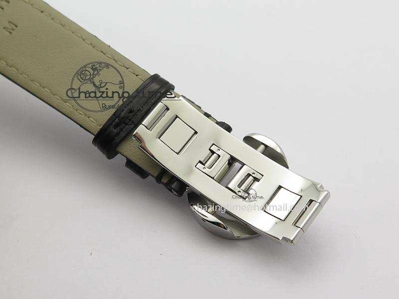 I Giardini Di Bulgari Tourbillon Full Paved Diamonds SS Diamonds Dial On Black Leather Strap