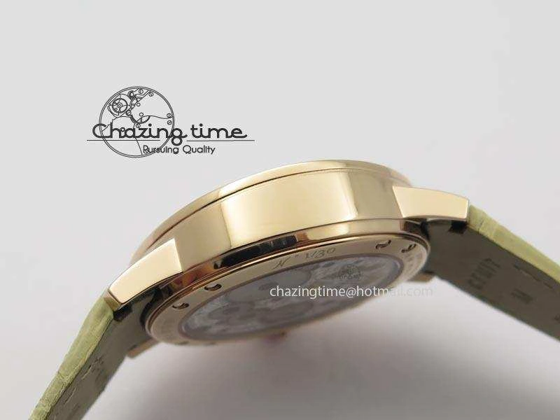 I Giardini Di Bulgari Tourbillon RG Parrot Dial On Beige Croco Strap