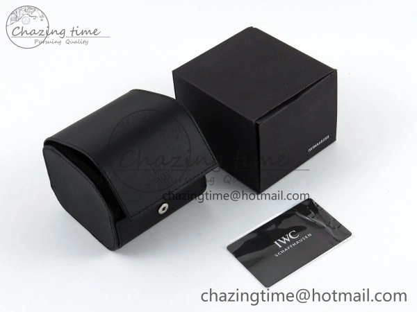 IWC BLACK LEATHER TRAVEL BOX