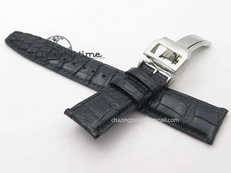 IWC Real Croc Strap With Deployant Buckle