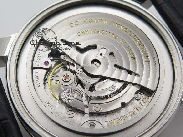 Ingeniuer St.Laurens SS Black Dial MK 1:1 Best Edition On Black Leather Strap  A80111