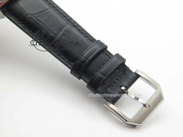 Ingeniuer St.Laurens SS Black Dial MK 1:1 Best Edition On Black Leather Strap  A80111