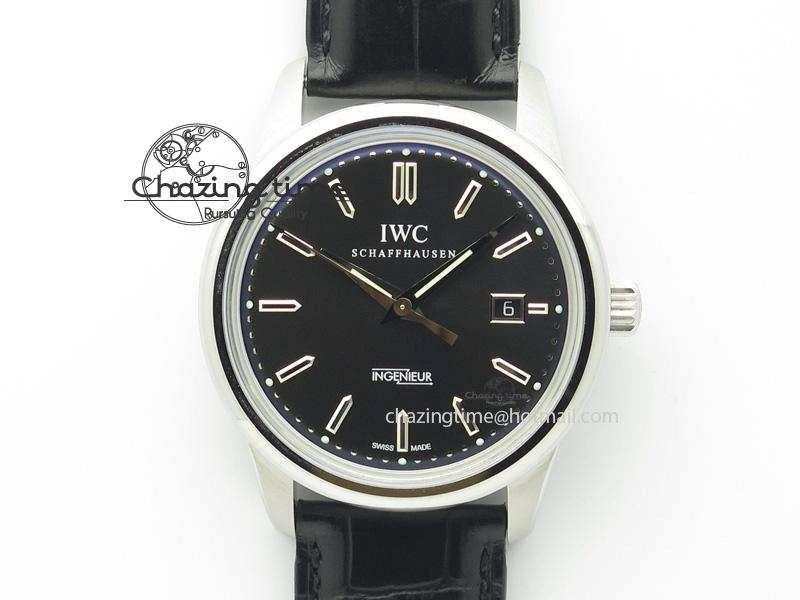 Ingeniuer St.Laurens SS Black Dial MKF 1:1 V2 Best Edition On Black Leather Strap A80111