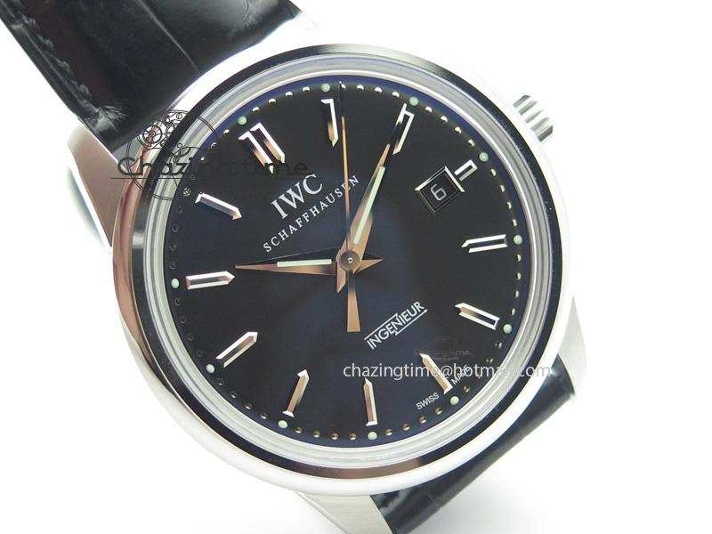 Ingeniuer St.Laurens SS Black Dial MKF 1:1 V2 Best Edition On Black Leather Strap A80111