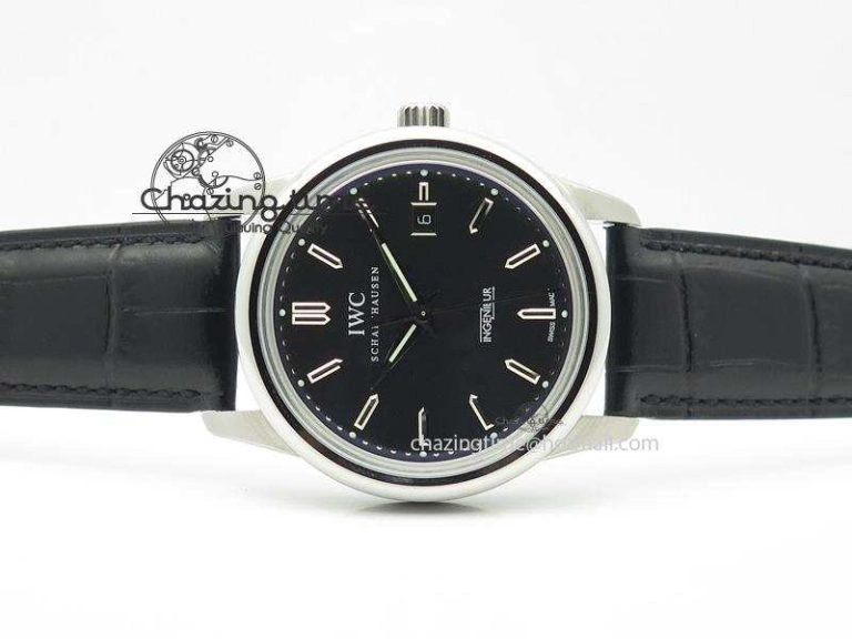 Ingeniuer St.Laurens SS Black Dial MKF 1:1 V2 Best Edition On Black Leather Strap A80111