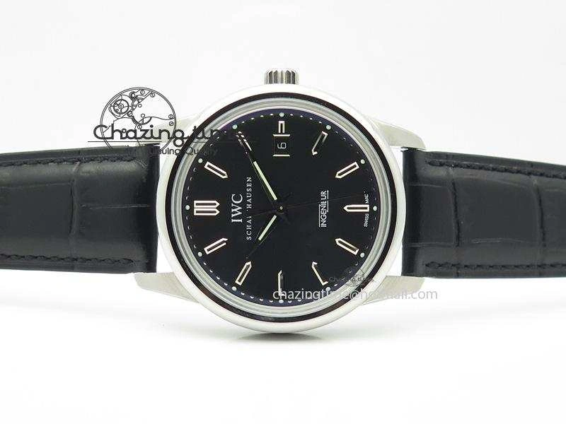 Ingeniuer St.Laurens SS Black Dial MKF 1:1 V2 Best Edition On Black Leather Strap A80111