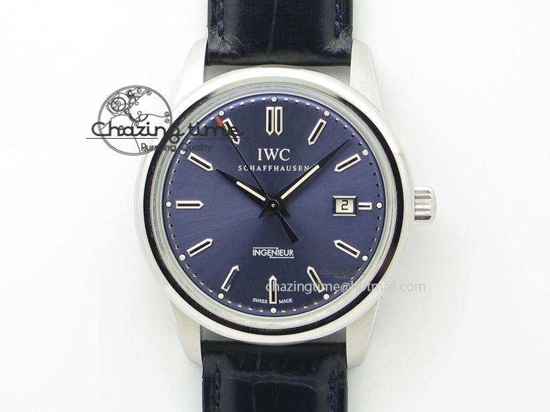 Ingeniuer St.Laurens SS Blue Dial MK 1:1 Best Edition On Black Leather Strap A80111