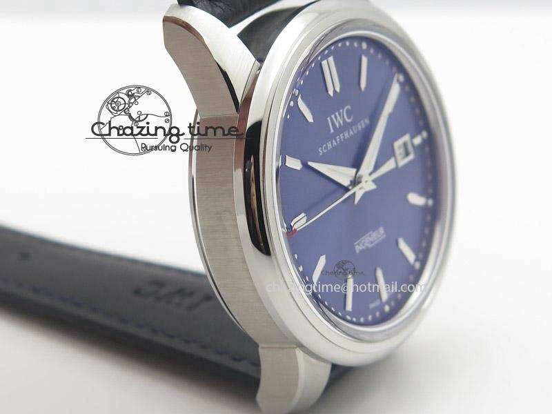 Ingeniuer St.Laurens SS Blue Dial MK 1:1 Best Edition On Black Leather Strap A80111