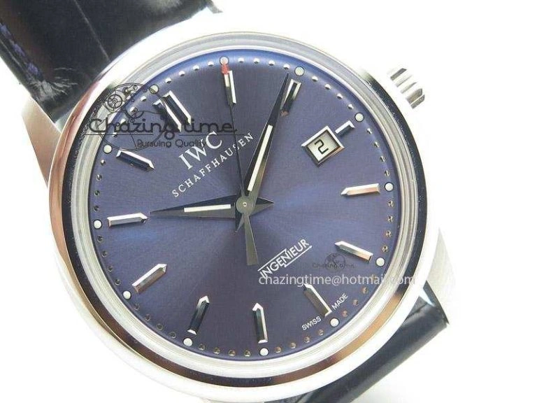 Ingeniuer St.Laurens SS Blue Dial MK 1:1 Best Edition On Black Leather Strap A80111