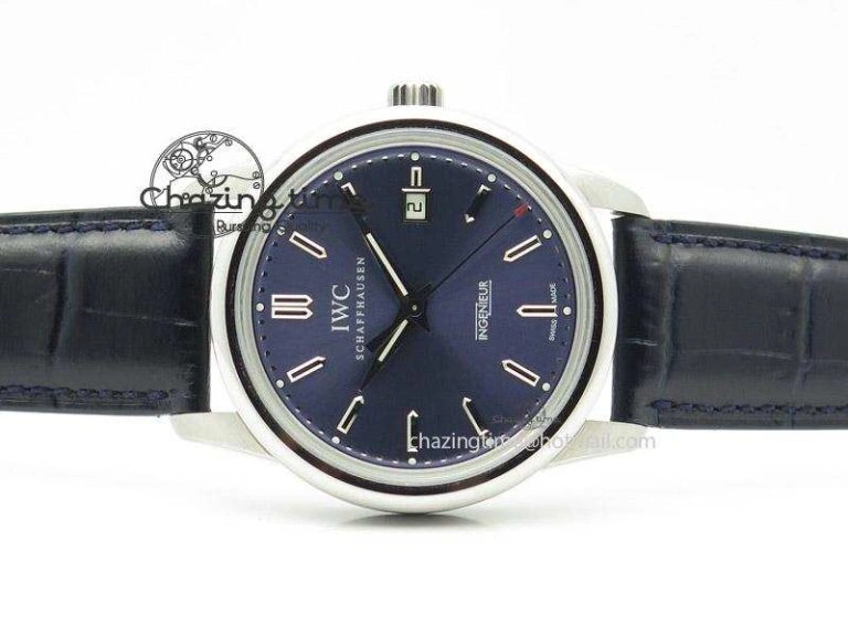 Ingeniuer St.Laurens SS Blue Dial MK 1:1 Best Edition On Black Leather Strap A80111