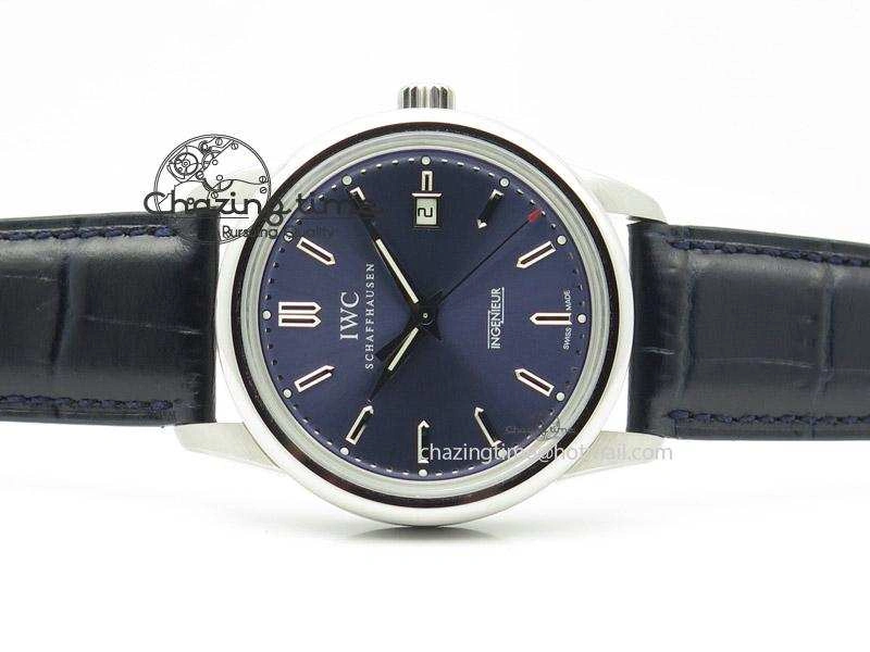Ingeniuer St.Laurens SS Blue Dial MK 1:1 Best Edition On Black Leather Strap A80111
