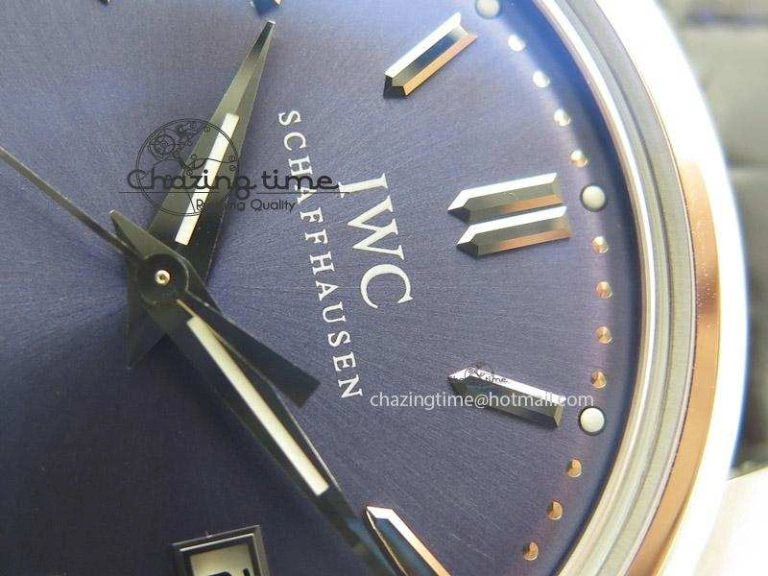 Ingeniuer St.Laurens SS Blue Dial MK 1:1 Best Edition On Black Leather Strap A80111