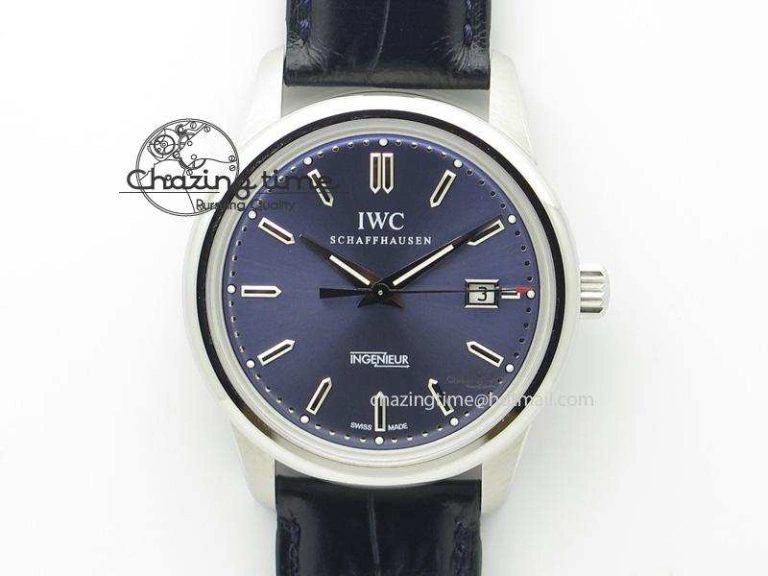 Ingeniuer St.Laurens SS Blue Dial MKF 1:1 V2 Best Edition On Black Leather Strap A80111