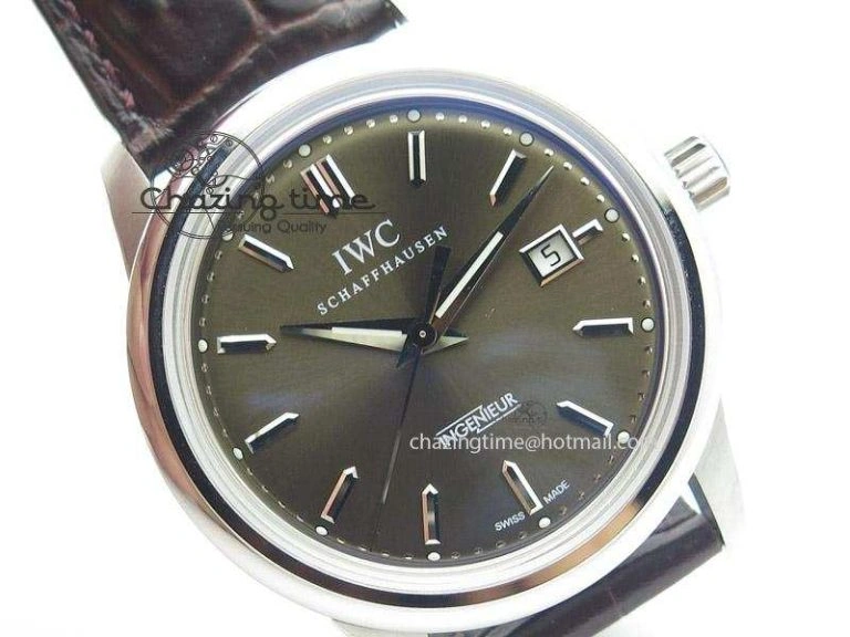 Ingeniuer St.Laurens SS Brown Dial MK 1:1 Best Edition On Black Leather Strap A80111