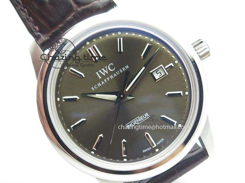 Ingeniuer St.Laurens SS Brown Dial MK 1:1 Best Edition On Black Leather Strap A80111