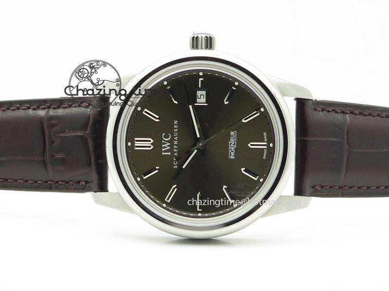 Ingeniuer St.Laurens SS Brown Dial MK 1:1 Best Edition On Black Leather Strap A80111
