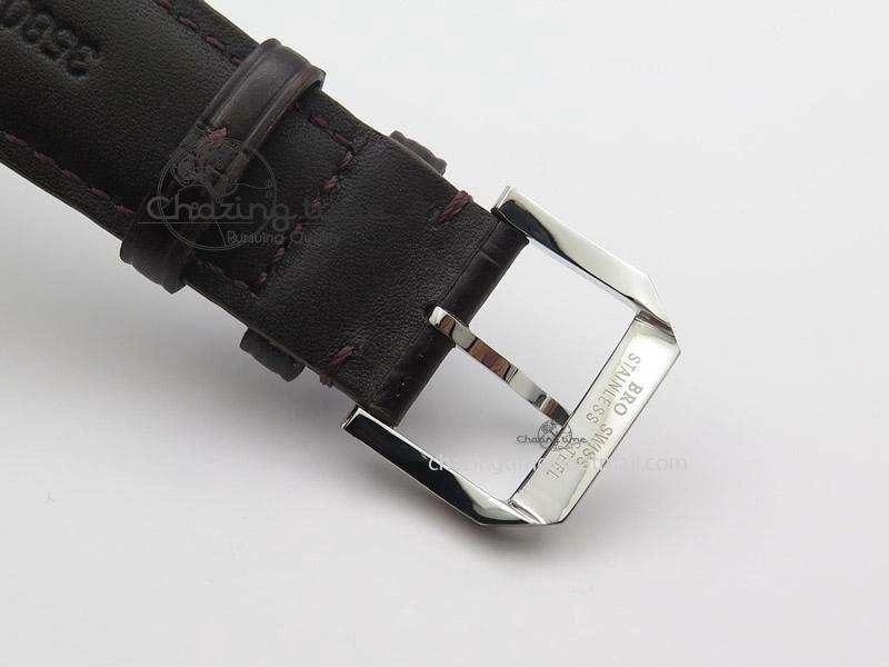 Ingeniuer St.Laurens SS Brown Dial MK 1:1 Best Edition On Black Leather Strap A80111