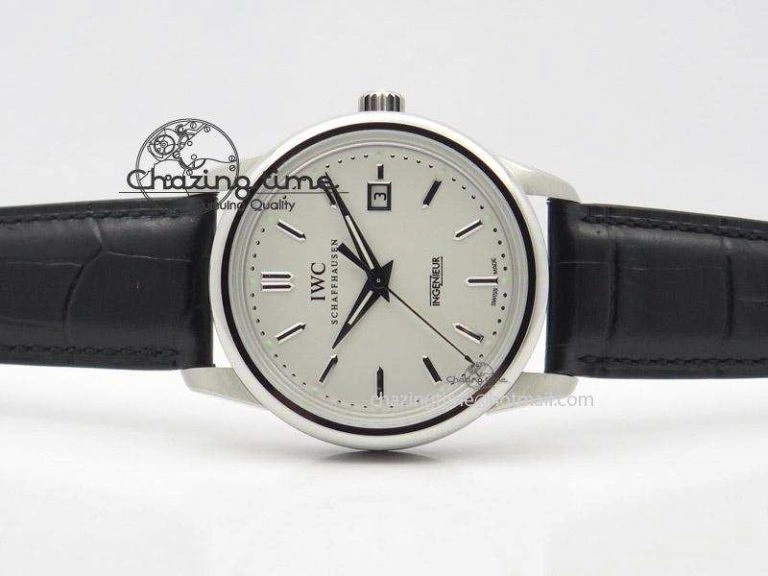 Ingeniuer St.Laurens SS White Dial MK 1:1 Best Edition On Black Leather Strap A80111