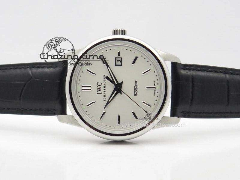 Ingeniuer St.Laurens SS White Dial MK 1:1 Best Edition On Black Leather Strap A80111