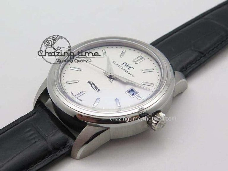 Ingeniuer St.Laurens SS White Dial MK 1:1 Best Edition On Black Leather Strap A80111