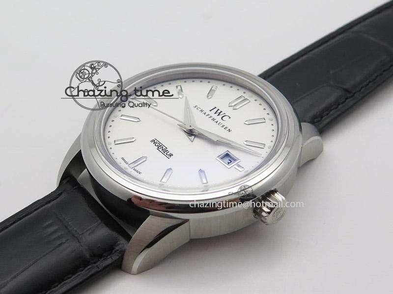 Ingeniuer St.Laurens SS White Dial MK 1:1 Best Edition On Black Leather Strap A80111