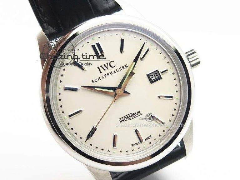 Ingeniuer St.Laurens SS White Dial MKF 1:1 V2 Best Edition On Black Leather Strap A80111