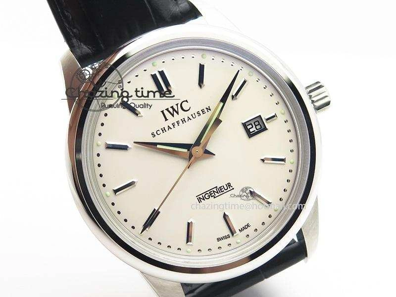 Ingeniuer St.Laurens SS White Dial MKF 1:1 V2 Best Edition On Black Leather Strap A80111