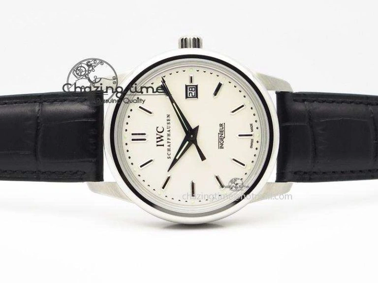 Ingeniuer St.Laurens SS White Dial MKF 1:1 V2 Best Edition On Black Leather Strap A80111