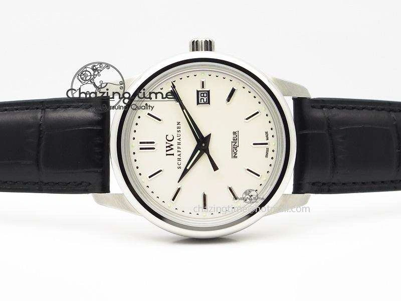 Ingeniuer St.Laurens SS White Dial MKF 1:1 V2 Best Edition On Black Leather Strap A80111