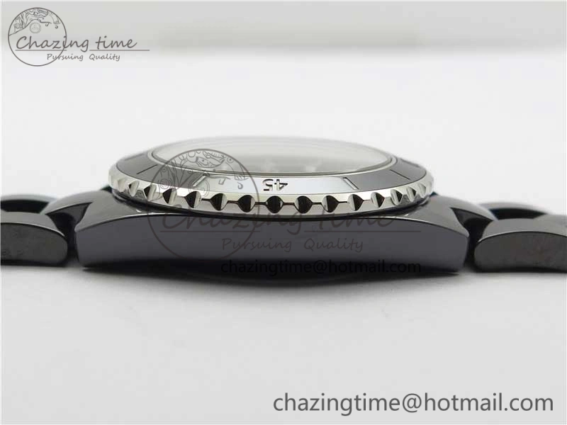 J12 38mm BV+ 1:1 Best Edition Black Korea Ceramic Black Dial Numeral Markers on Bracelet Calibre 12.1