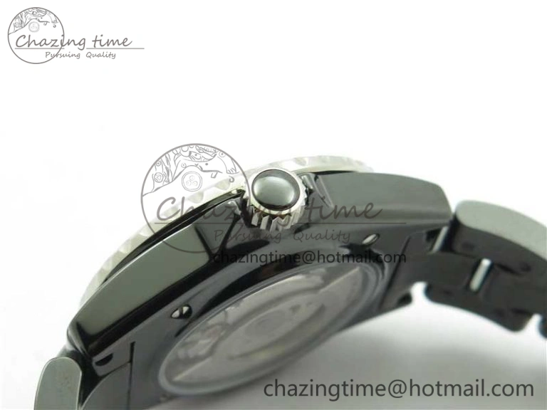 J12 38mm BV+ 1:1 Best Edition Black Korea Ceramic Black Dial Numeral Markers on Bracelet Calibre 12.1