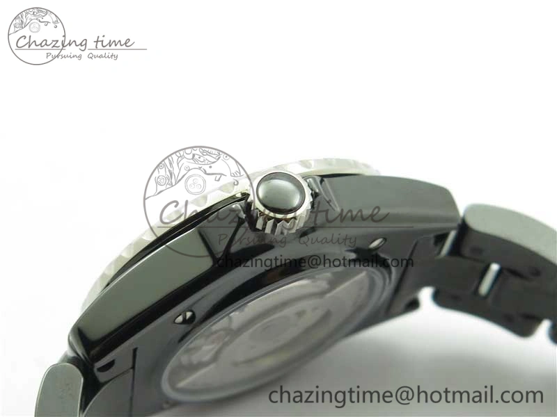 J12 38mm BV+ 1:1 Best Edition Black Korea Ceramic Black Dial Numeral Markers on Bracelet Calibre 12.1