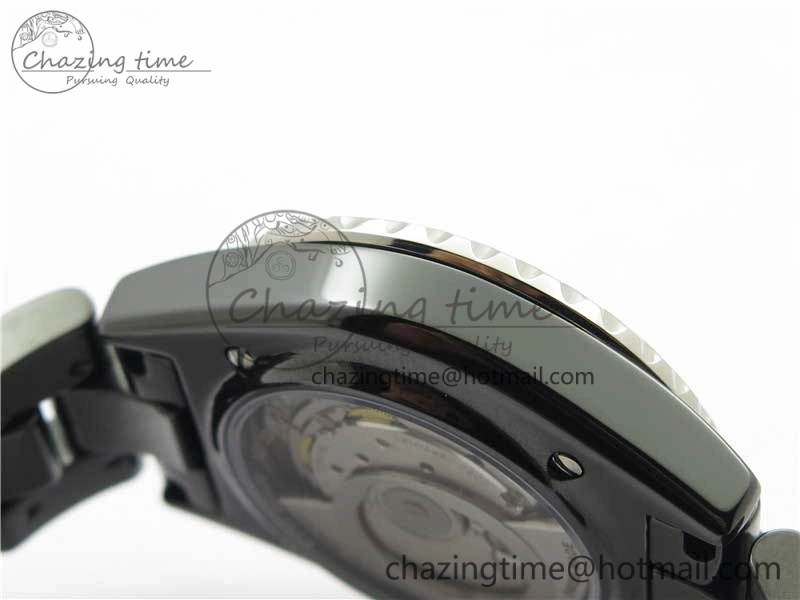 J12 38mm BV+ 1:1 Best Edition Black Korea Ceramic Black Dial Numeral Markers on Bracelet Calibre 12.1