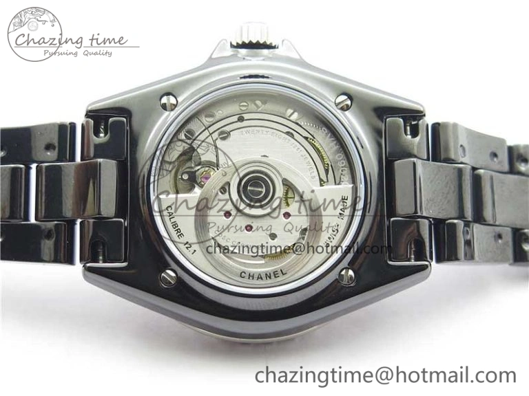 J12 38mm BV+ 1:1 Best Edition Black Korea Ceramic Black Dial Numeral Markers on Bracelet Calibre 12.1